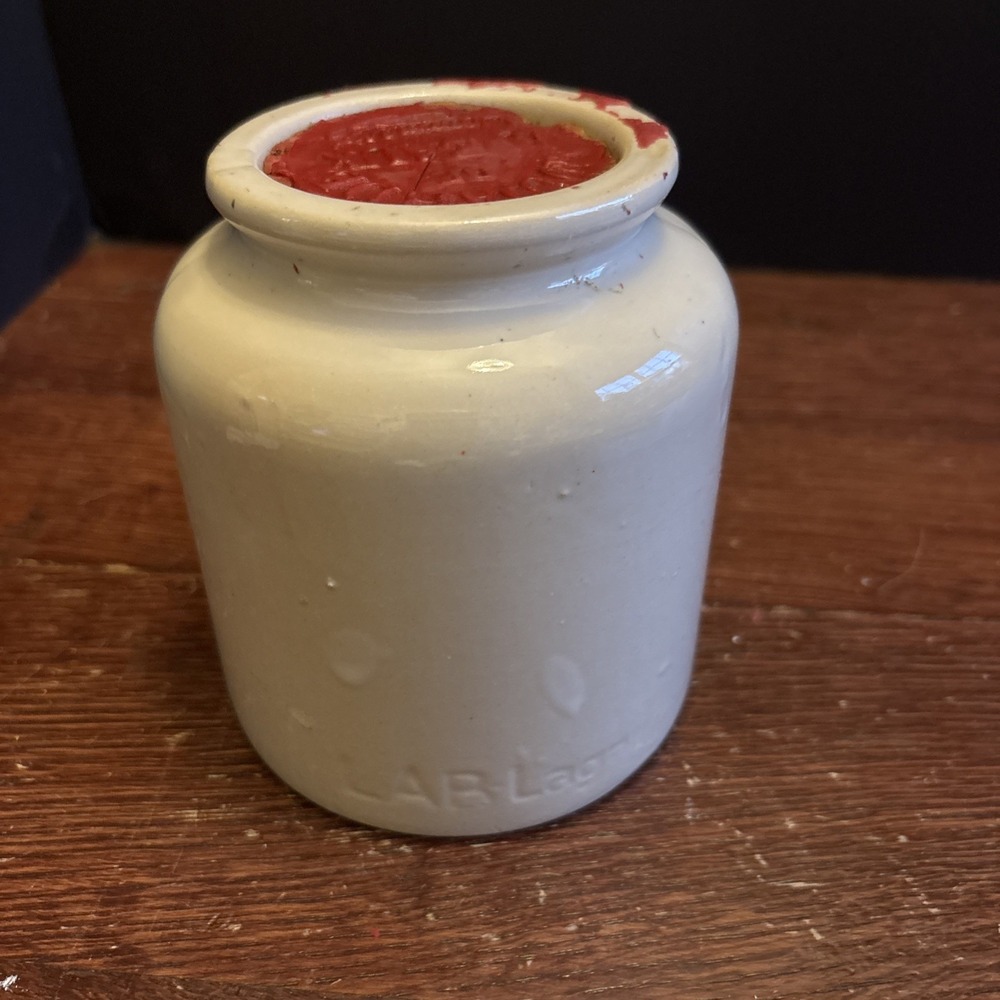 Pot Moutarde De Meaux Grès France Vintage Crock With Wax Cork Seal- Display‎ Use